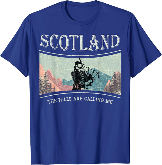 Scotland wilderness Scottish Highlands bagpipes mountains T-Shirt - T-Shirt | Royal