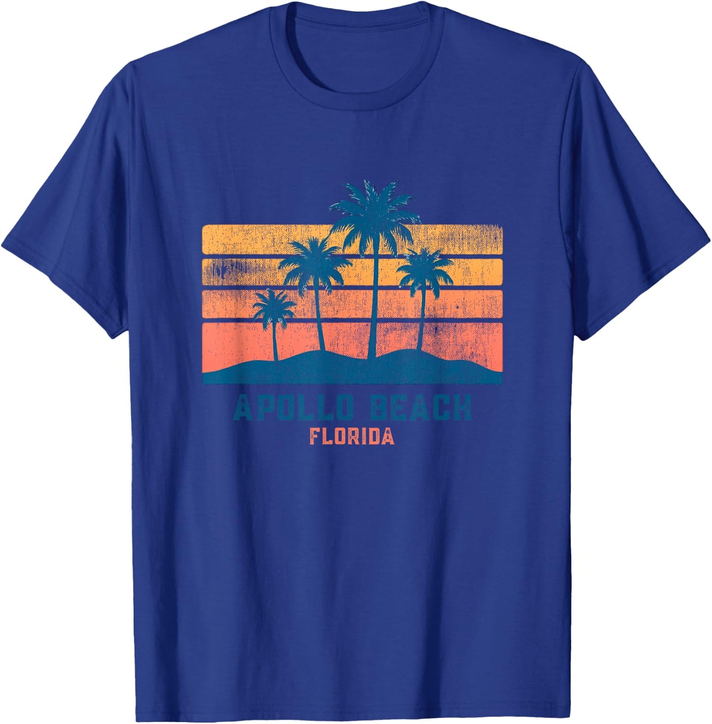 Apollo Beach Florida Retro Vintage Souvenir Sun T-Shirt - T-Shirt | Royal