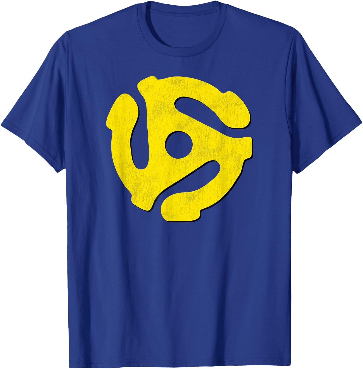 Music Geek, Retro 45 rpm Yellow Record Adaptor Vinyl Lovers T-Shirt - T-Shirt | Royal