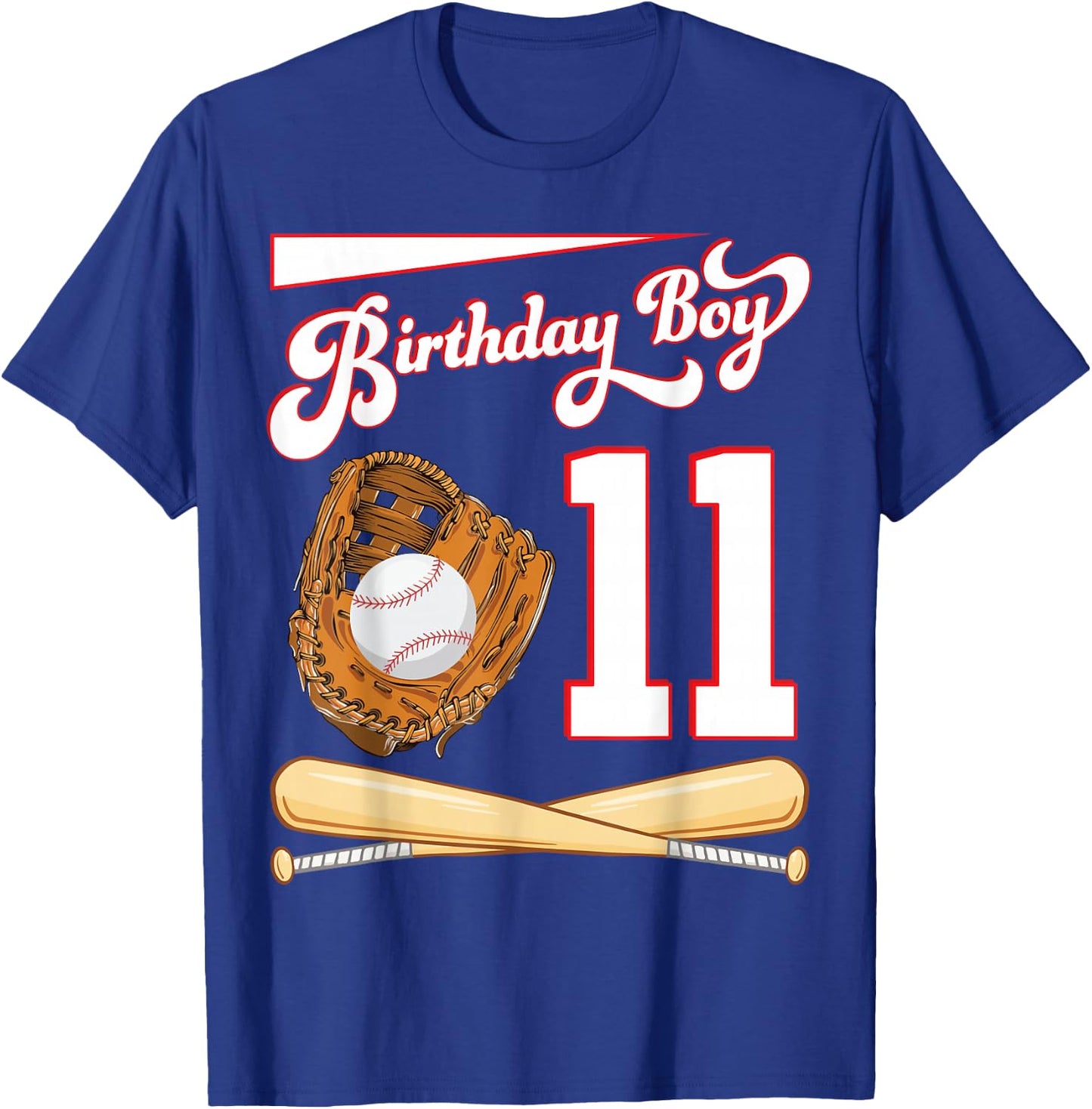 Happy Birthday Baseball Player Boy 11 Years Old To Me Lover T-Shirt - T-Shirt | Royal