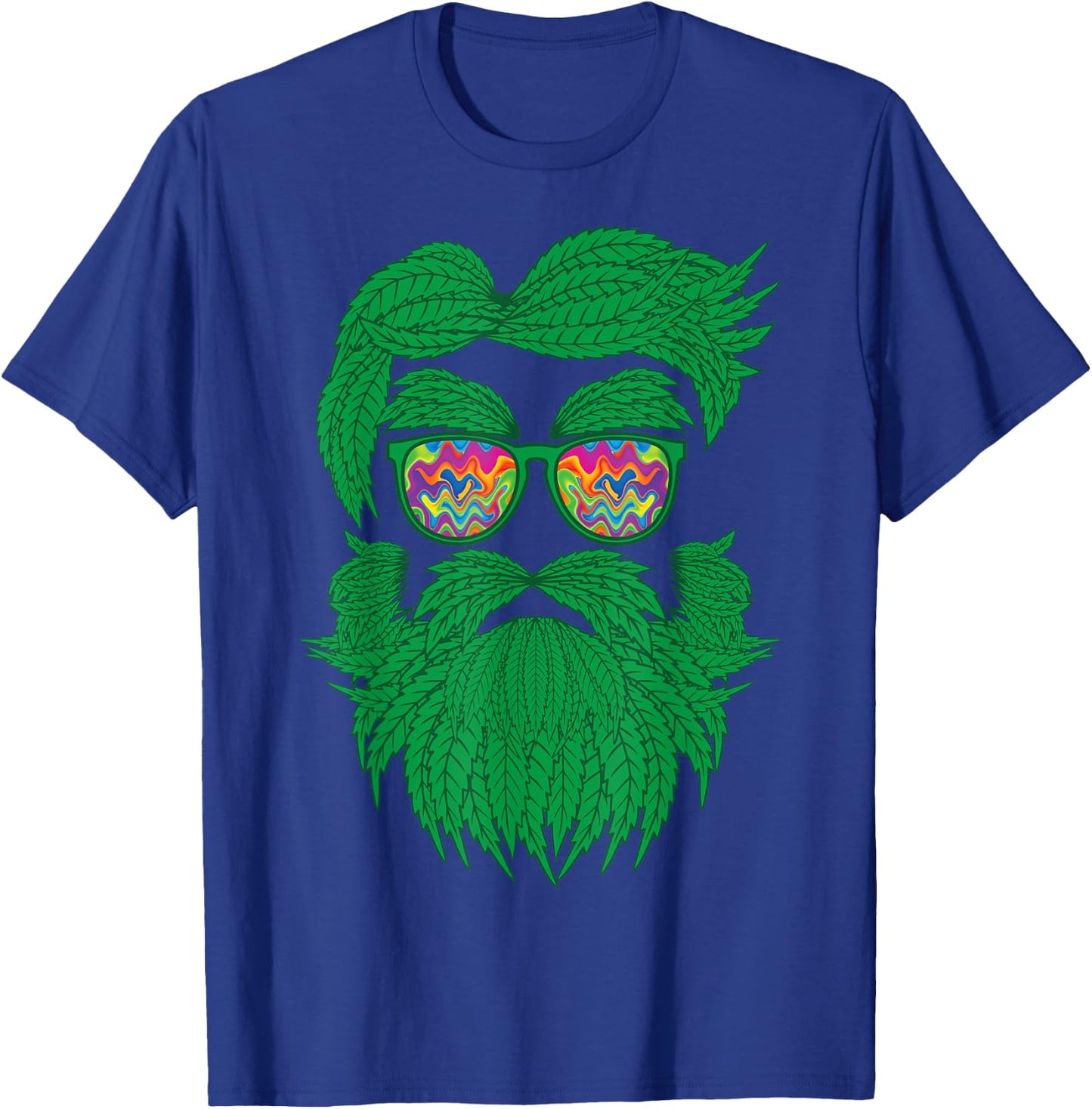 Weed Beard Sunglasses 420 Cannabis Marijuana Stoner Gift T-Shirt - T-Shirt | Royal