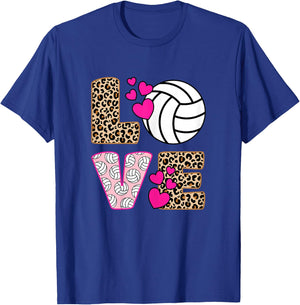 Love Volleyball Women Girls Volleyball Player , black T-Shirt - T-Shirt | Royal