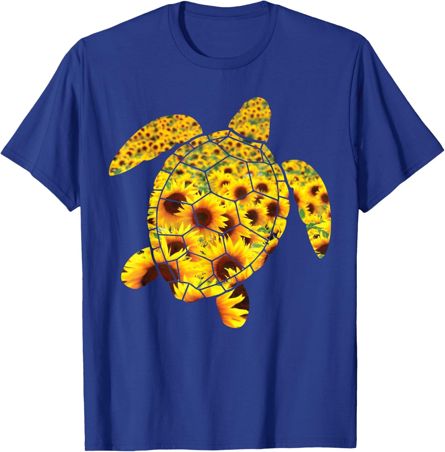 Sunflower Sea Turtle Family Members Beautiful Flower Summer Men Women Kids T-Shirt - T-Shirt | Royal