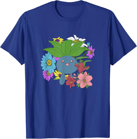 Pokémon Cute Oddish Among The Flowers Portrait T-Shirt - T-Shirt | Royal