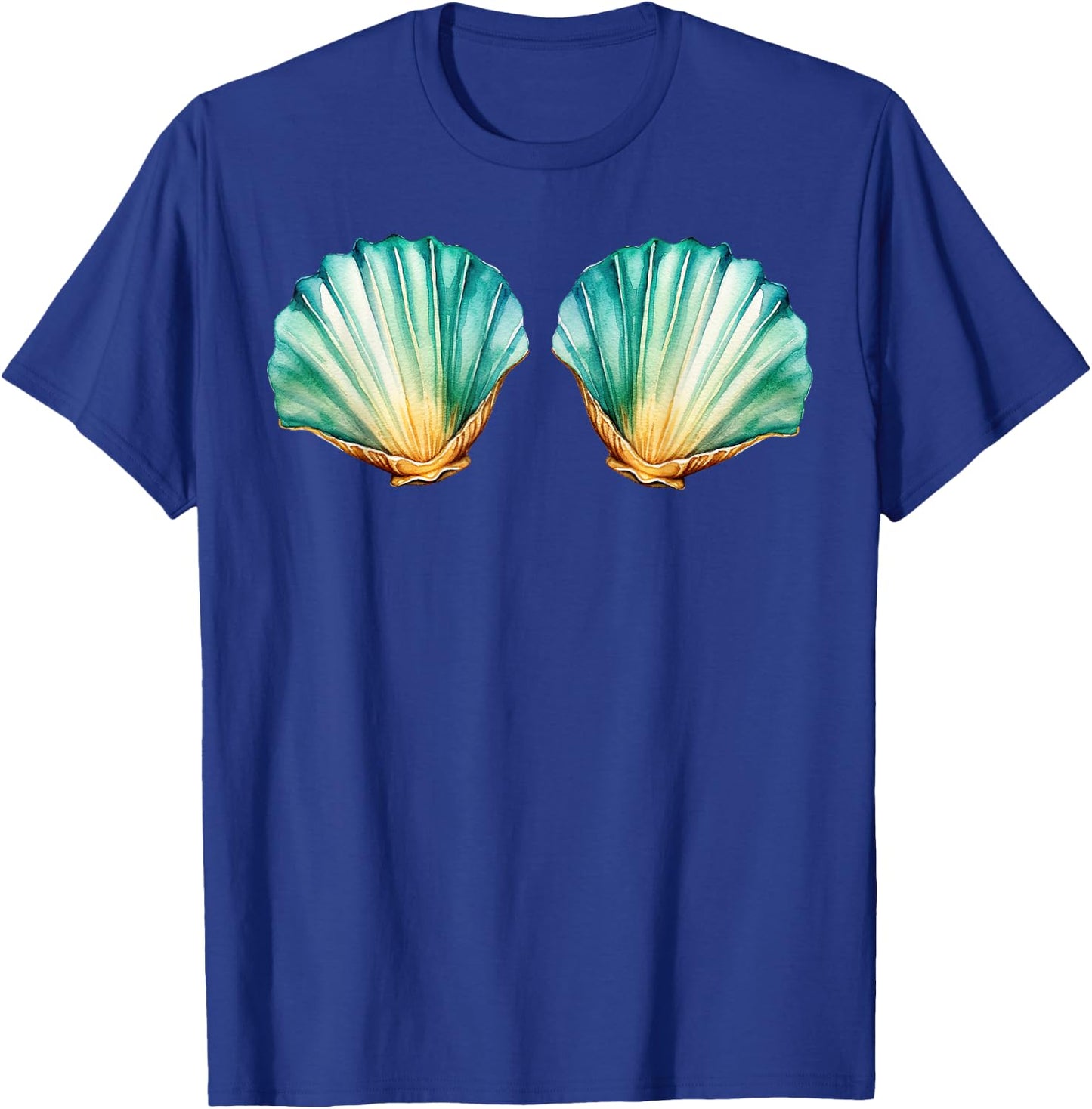 Mermaid Sea Shell Bra Costume Funny Costume Mermaid T-Shirt - T-Shirt | Royal