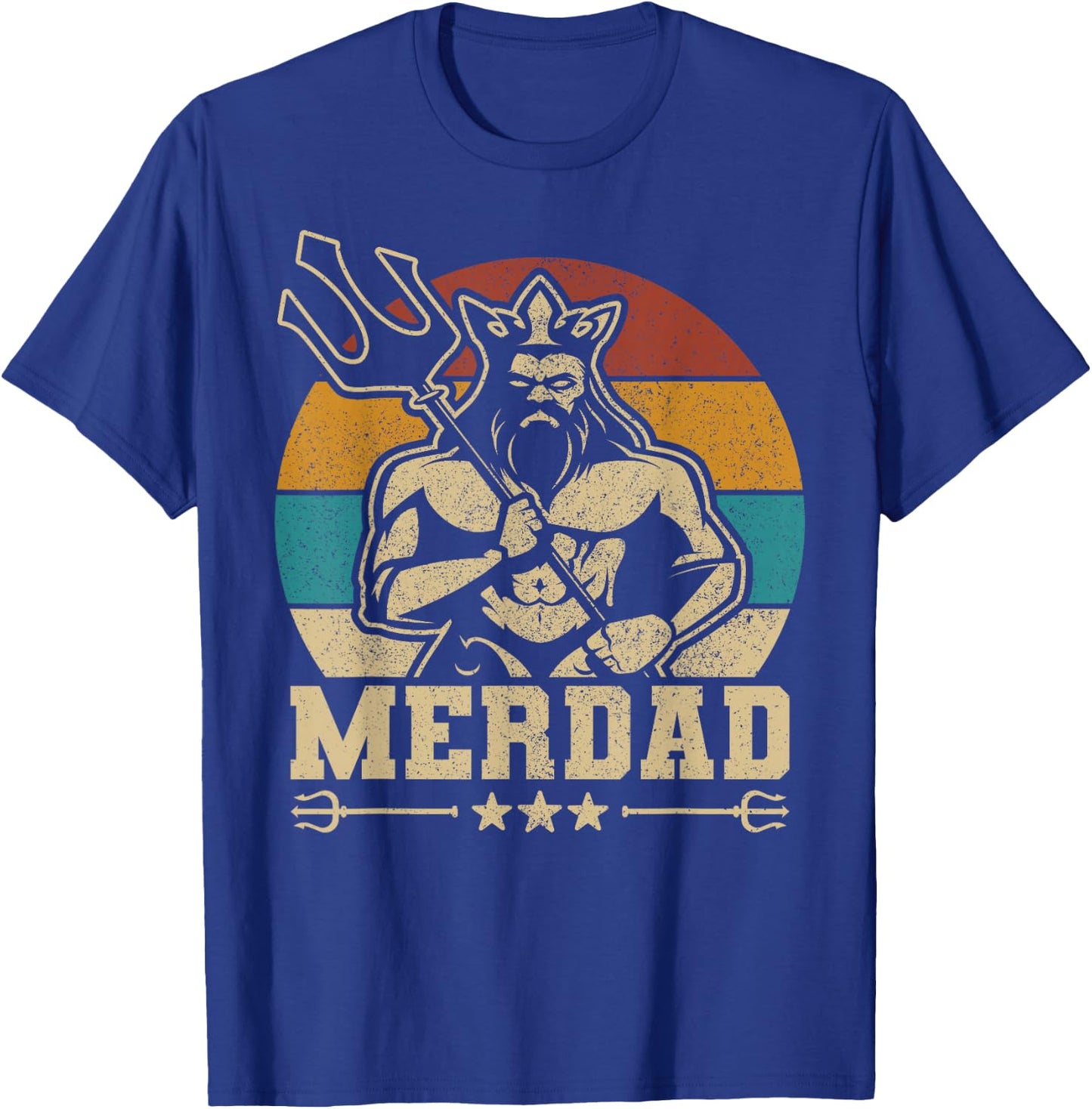 Merdaddy Mermaid Dad Costume Merman Fathers Day Party Outfit T-Shirt - T-Shirt | Royal