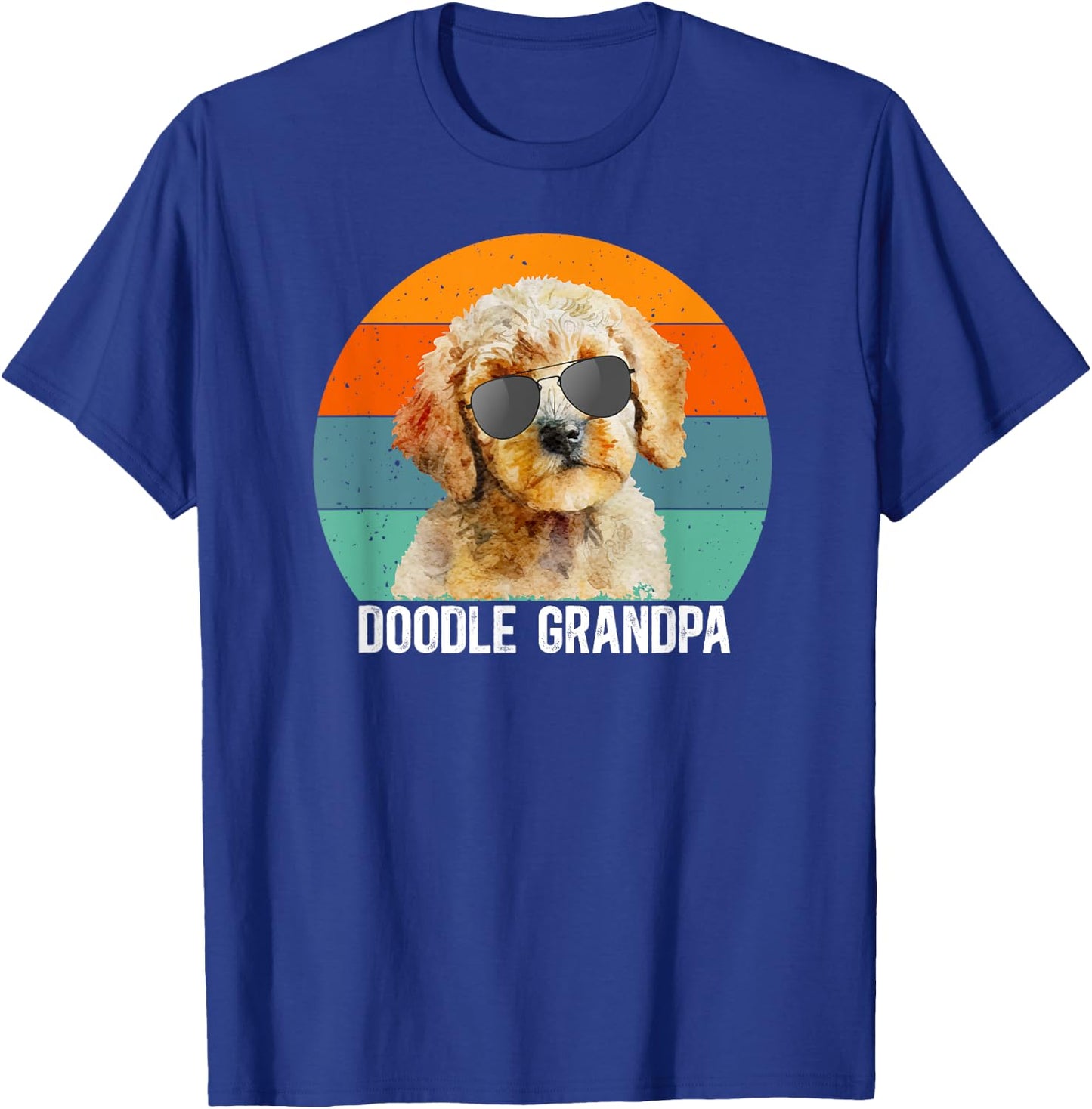 Doodle Grandpa Of A Goldendoodle Grandfather Retro T-Shirt - T-Shirt | Royal
