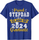 Proud Stepdad of a Class of 2024 Graduate funny Senior 2024 T-Shirt - T-Shirt | Royal
