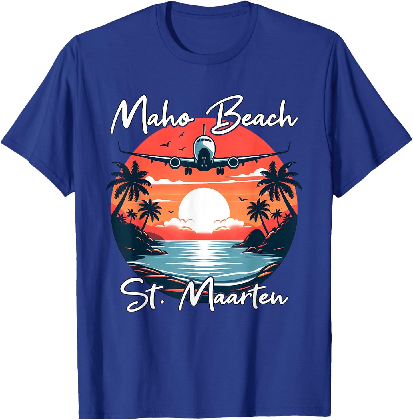 Maho Beach St Maarten , black T-Shirt - T-Shirt | Royal