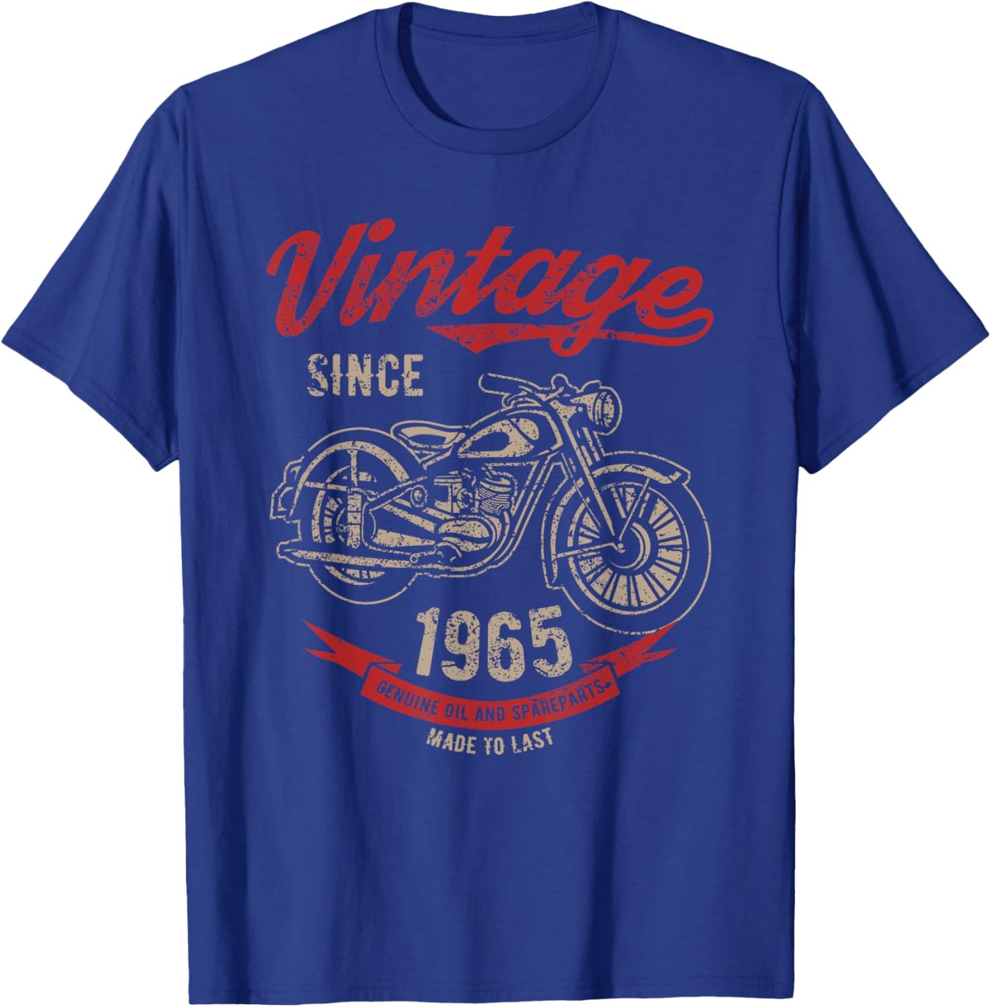 Vintage Since 1965 Birthday Gift Motorcycle Bike T-Shirt - T-Shirt | Royal