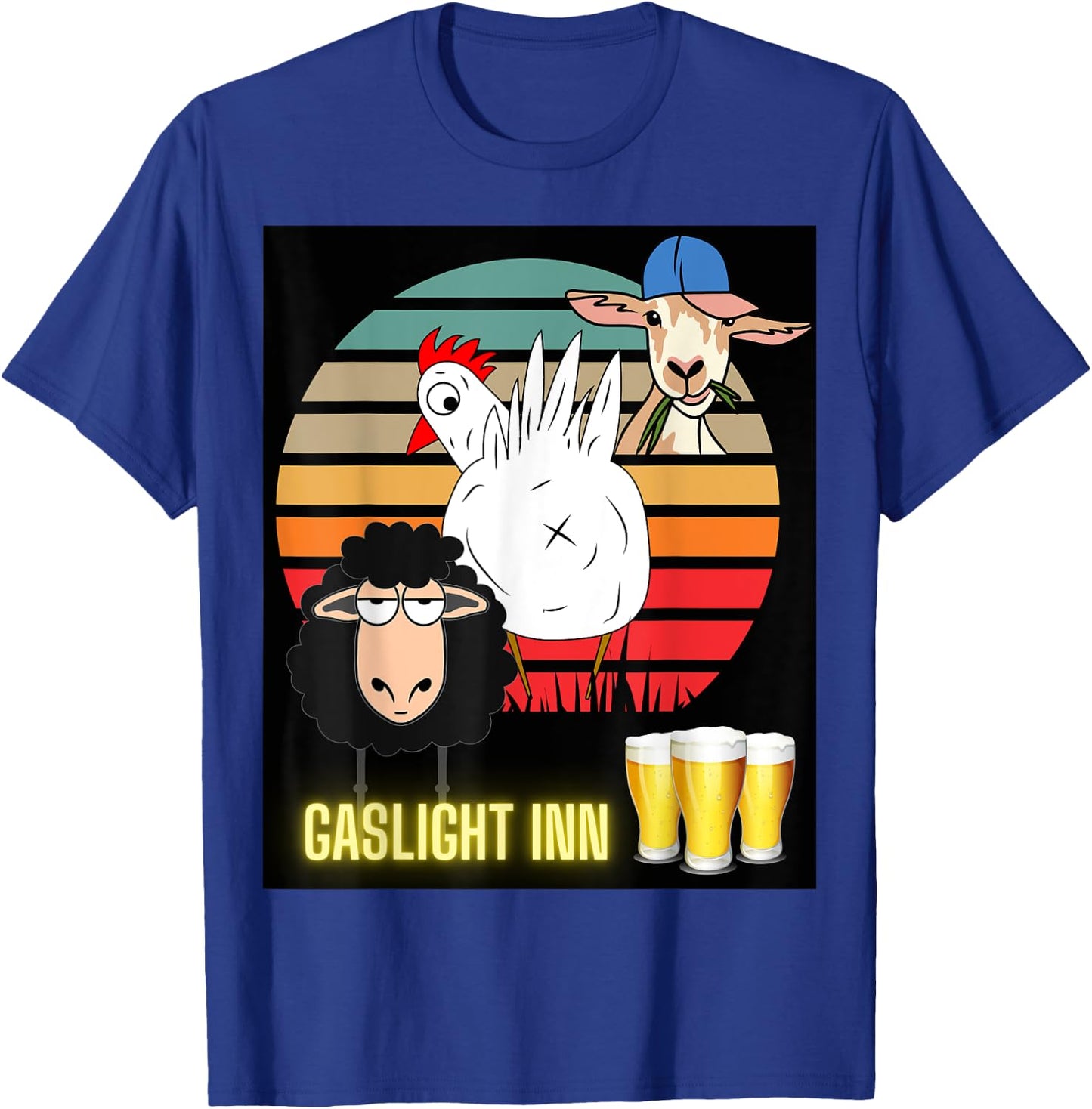 Funny Chicken Butt, Scapegoat & Blacksheep Go To A Beer Pub T-Shirt - T-Shirt | Royal