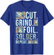 Stained Glass Painter Cut Grind Foil Solder Repeat T-Shirt - T-Shirt | Royal