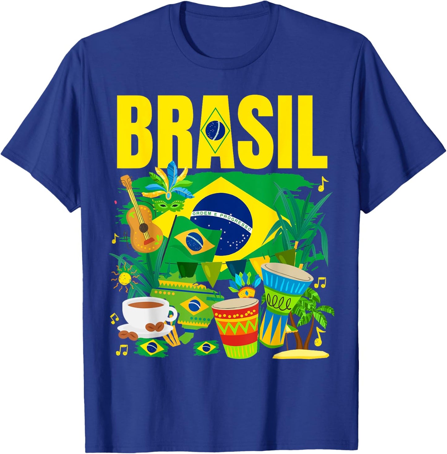 Brazil Flag - Outfit Idea - Brazilian Flag , Black, S T-Shirt - T-Shirt | Royal