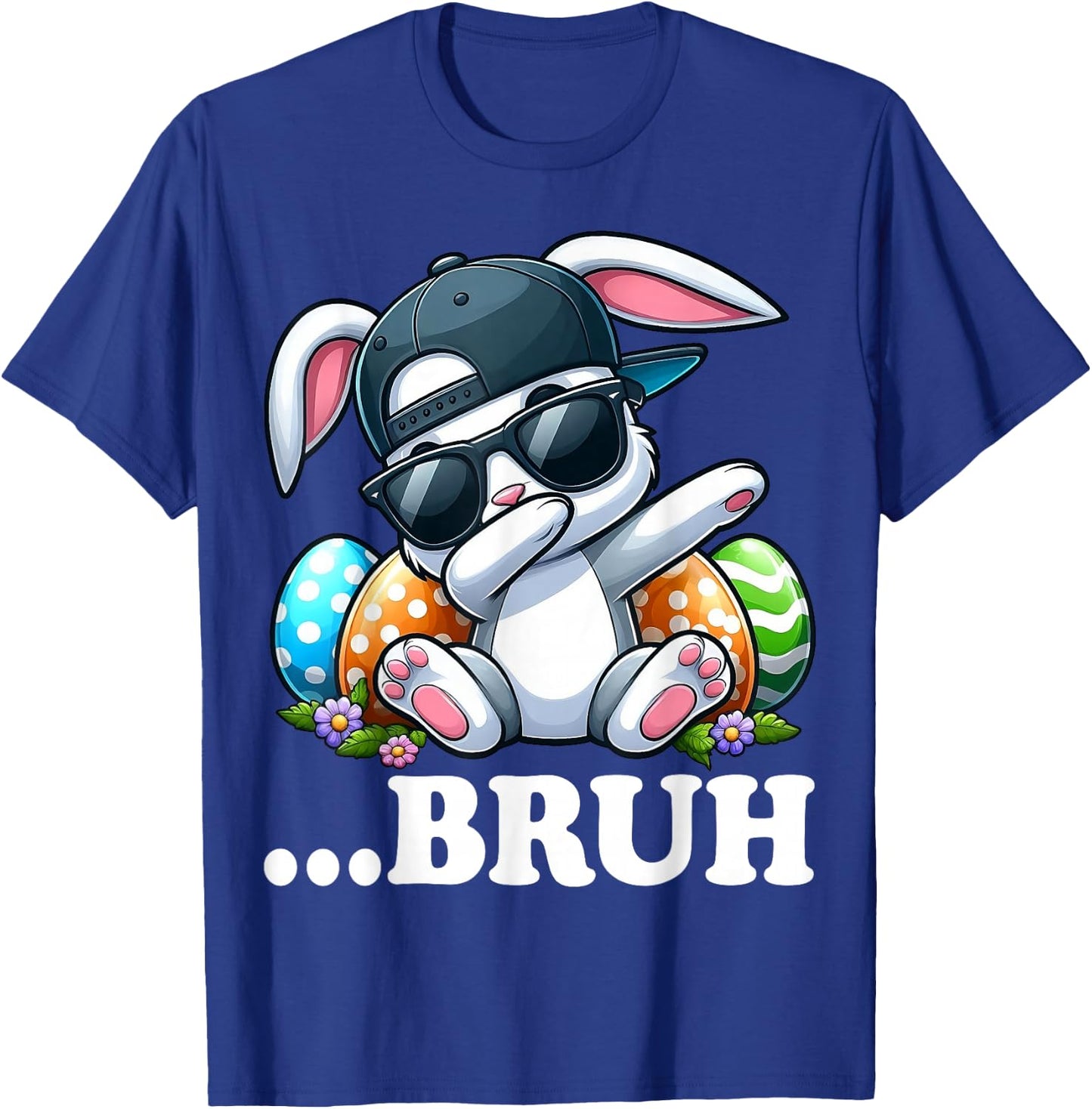 Easter Day Bruh Dabbing Bunny Women Boys Girls Teens T-Shirt - T-Shirt | Royal