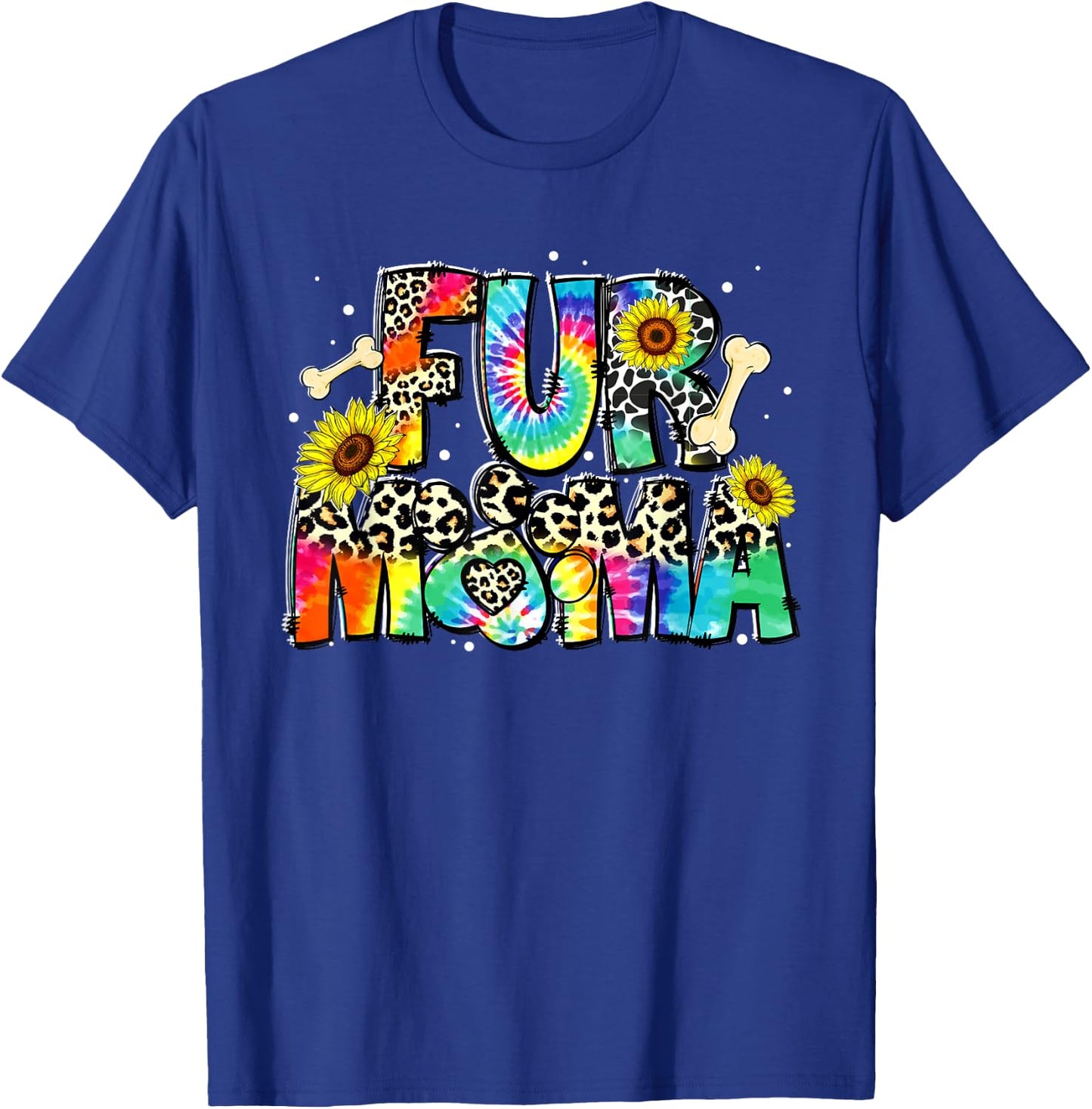 Fur Mama Tie Dye Leopard Mother's Day Dog Mom Life Dog Mama Men Women T-Shirt - T-Shirt | Royal