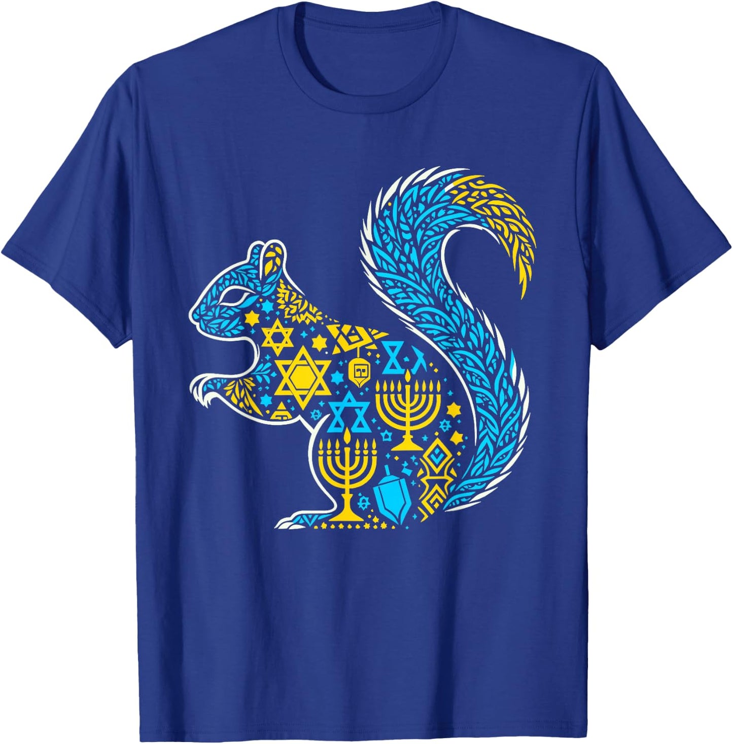 Squirrel Menorah Dreidel Jewish Hanukkah Kids T-Shirt - T-Shirt | Royal