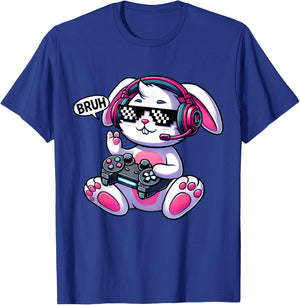 Easter Gamer Bunny – Happy Easter BRUH T-Shirt - T-Shirt | Royal