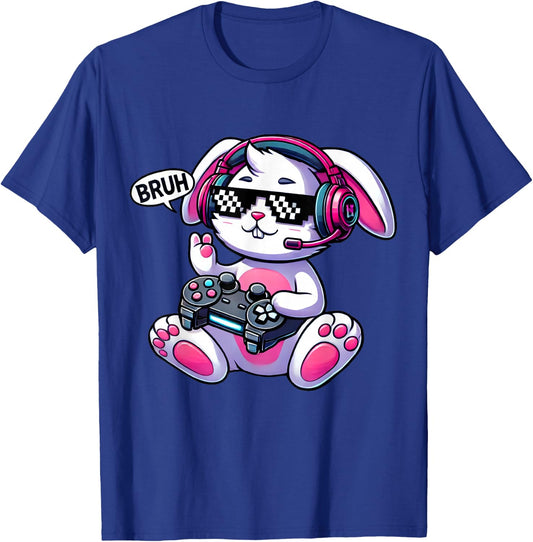 Easter Gamer Bunny – Happy Easter BRUH T-Shirt - T-Shirt | Royal
