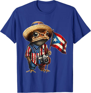 Puerto Rican Flag Boricua Taino Funny Puerto Rico Coqui T-Shirt - T-Shirt | Royal