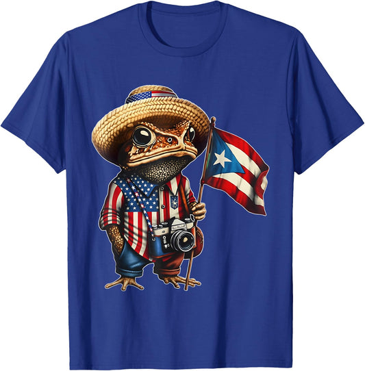 Puerto Rican Flag Boricua Taino Funny Puerto Rico Coqui T-Shirt - T-Shirt | Royal