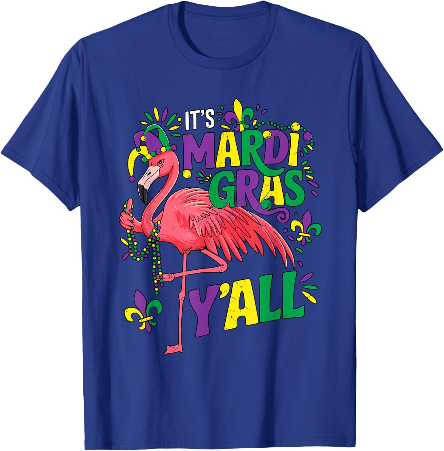 Funny Flamingo Mardi Gras Carnival Party Outfit Kids T-Shirt - T-Shirt | Royal