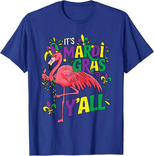 Funny Flamingo Mardi Gras Carnival Party Outfit Kids T-Shirt - T-Shirt | Royal