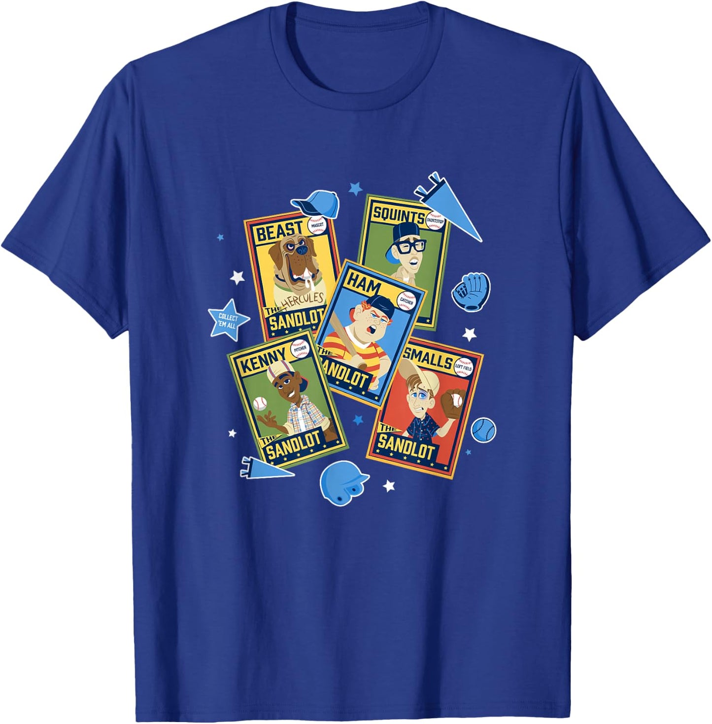 The Sandlot Character Trading Cards Collect Em All T-Shirt - T-Shirt | Royal