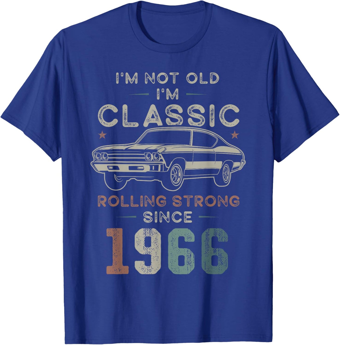 Born in 1966, 60th Birthday Classic Car T-Shirt - T-Shirt | Royal