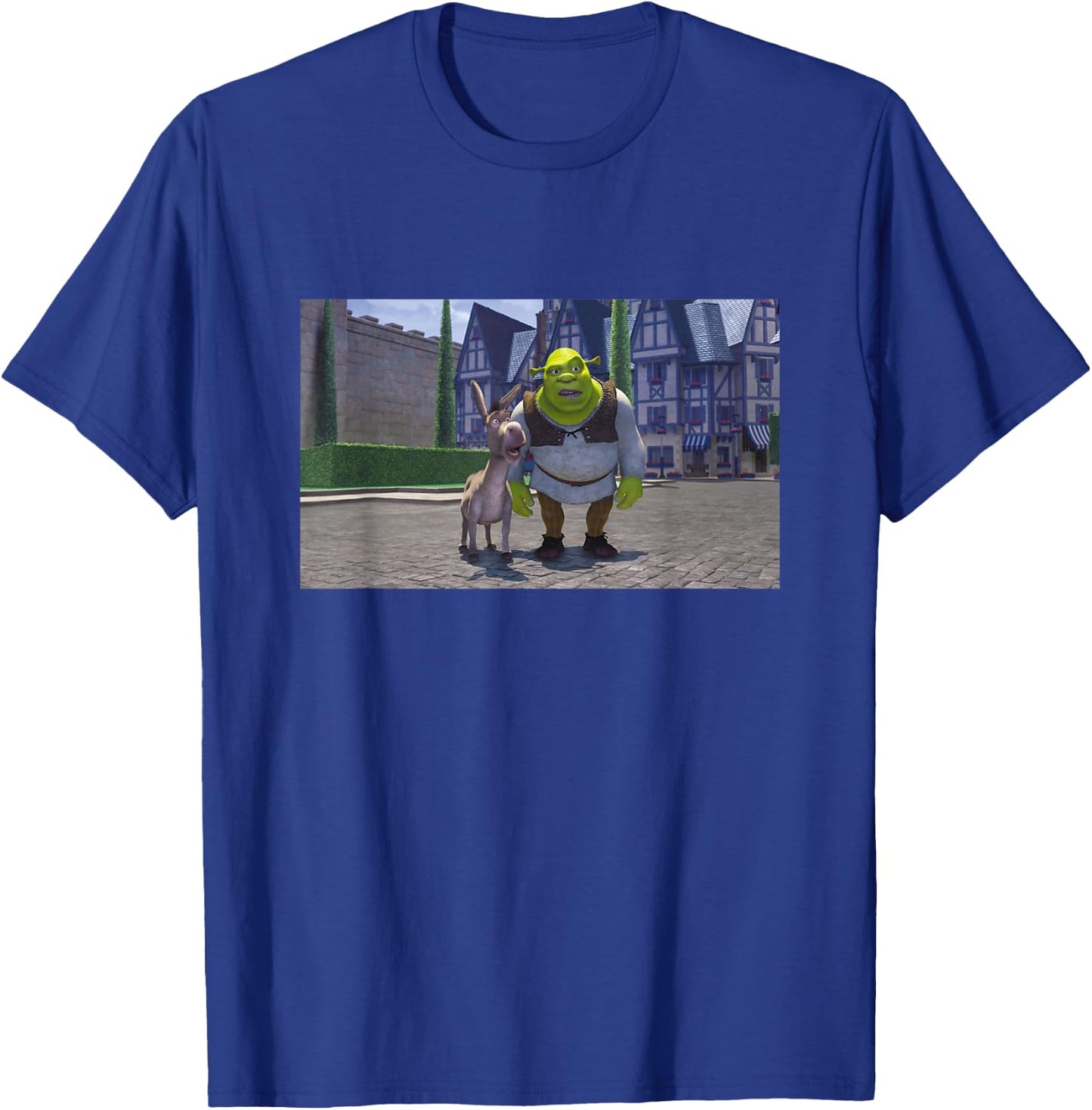 Shrek Iconic Donkey & Shrek Photo Scene Big Chest Poster , black T-Shirt - T-Shirt | Royal