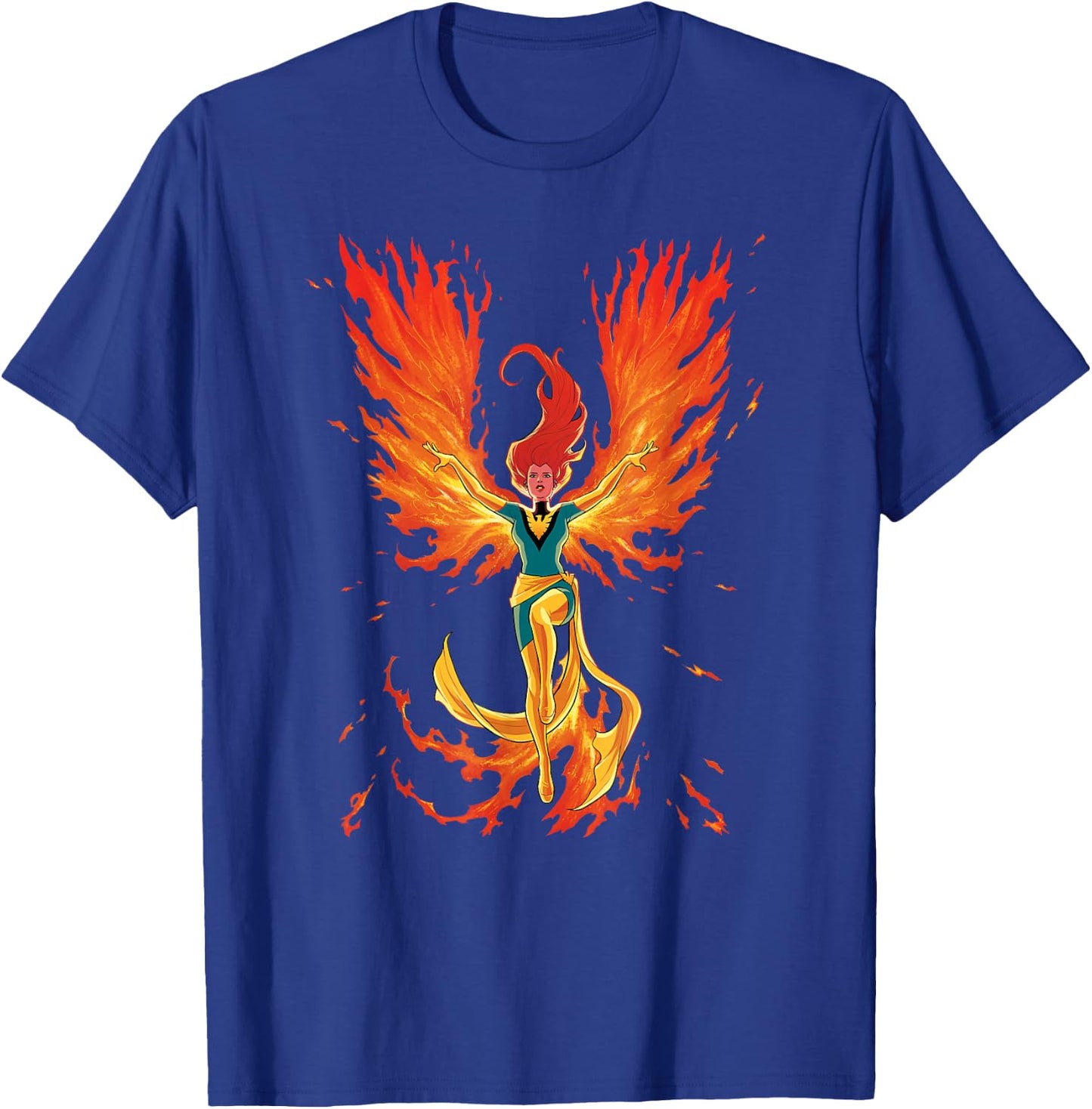 Marvel X-Men Jean Grey Phoenix Cosmic Flames T-Shirt - T-Shirt | Royal