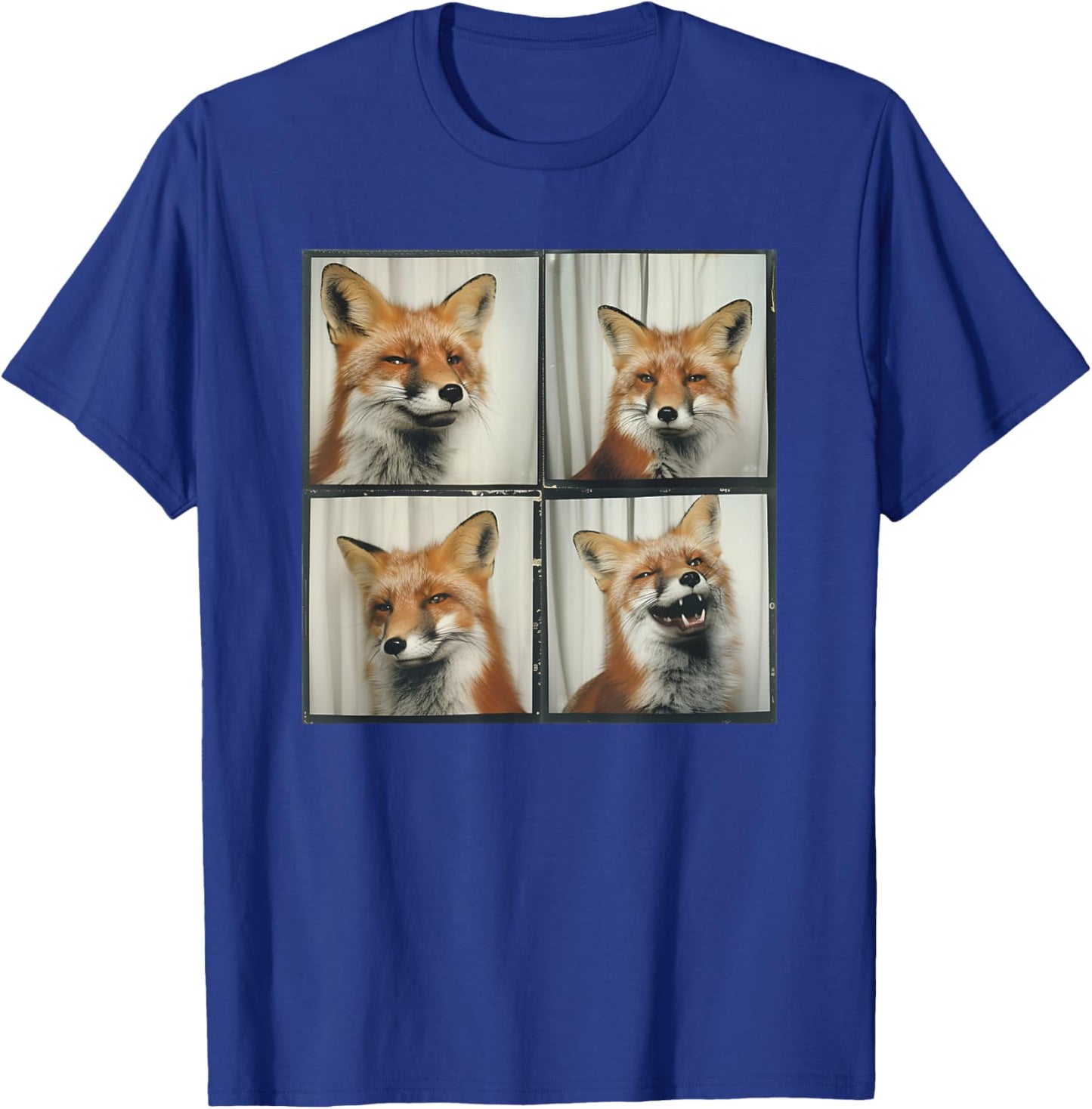 Fox Face Portrait Funny Animal Photobooth Laughing Fox T-Shirt - T-Shirt | Royal