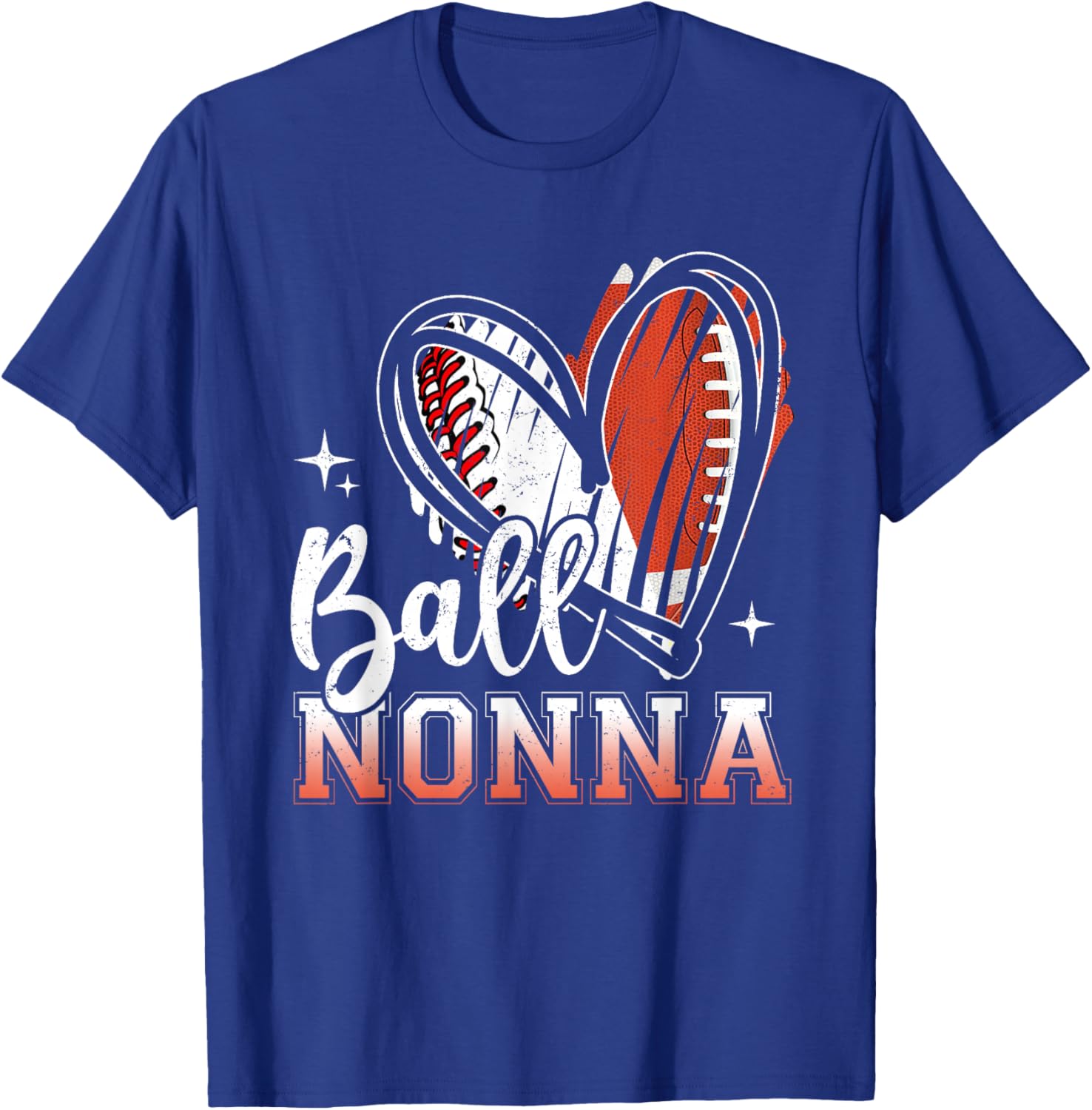 Ball Nonna Baseball Football Grandma Mothers Day T-Shirt - T-Shirt | Royal