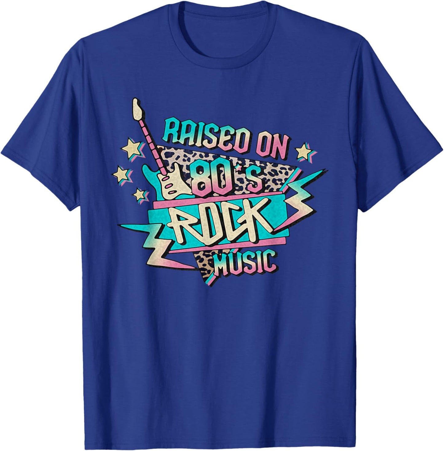 Vintage 80's Rock Music Eighties Hair Bands Guitarist T-Shirt - T-Shirt | Royal