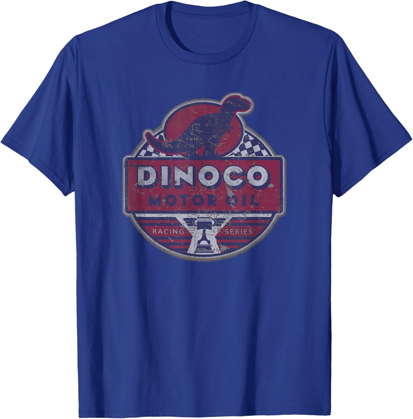 Disney Pixar Cars Dinoco Motor Oil Faded Sign T-Shirt - T-Shirt | Royal