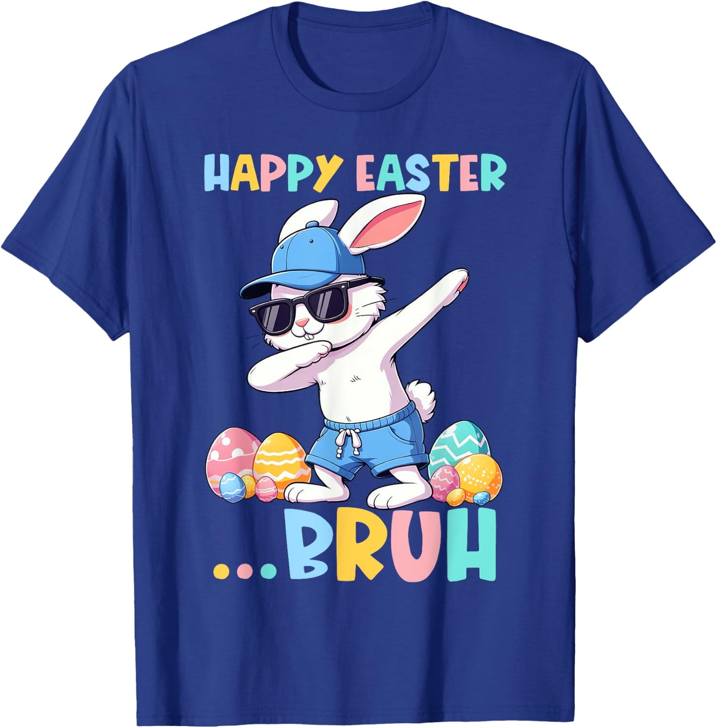 Bruh Meme Easter Day Dabbing Bunny Easter Bruh Boys Kids T-Shirt - T-Shirt | Royal