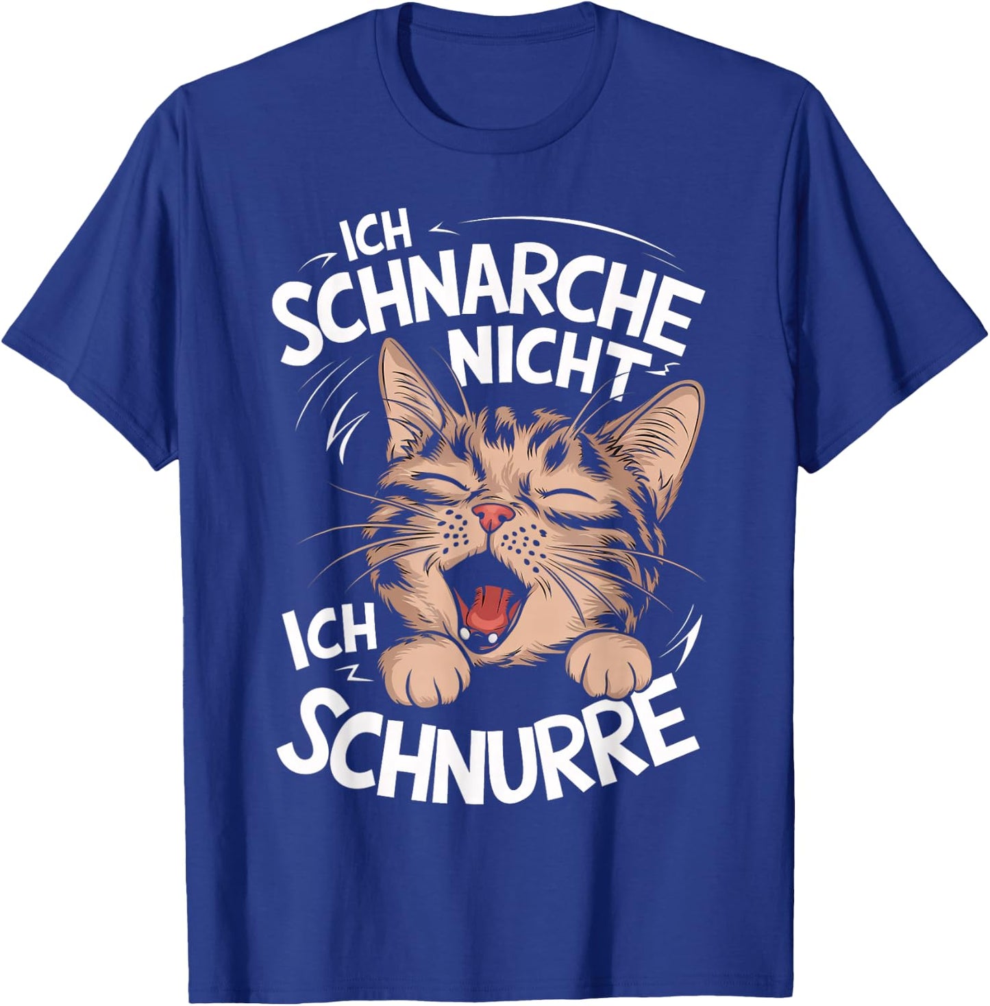 with German Text "Ich schnarche nicht ich schnurre Katzen" [German, black T-Shirt - T-Shirt | Royal