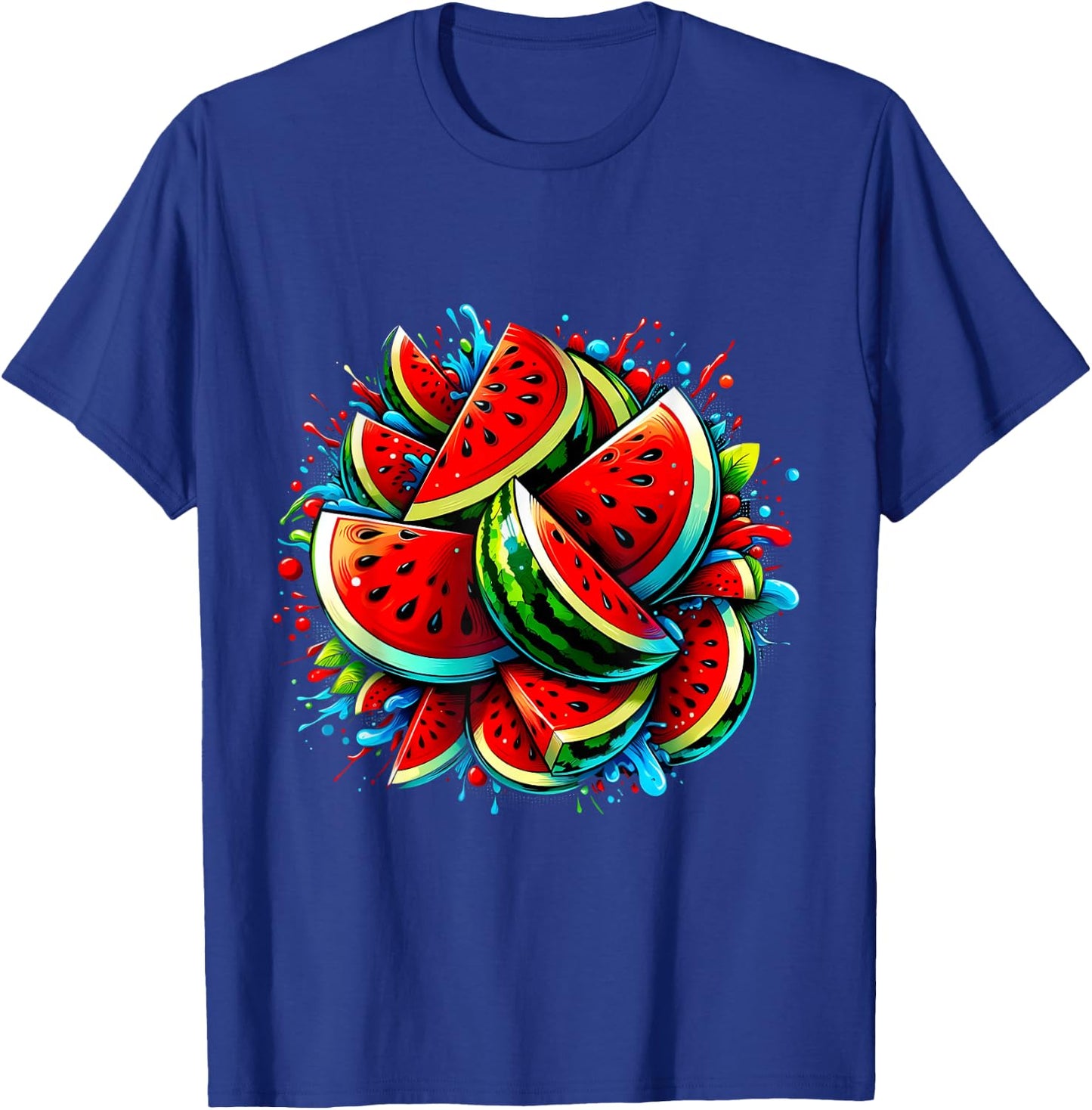 Colorful Watermelon Shirt Tropical Fruit Lovers , Black, S T-Shirt - T-Shirt | Royal