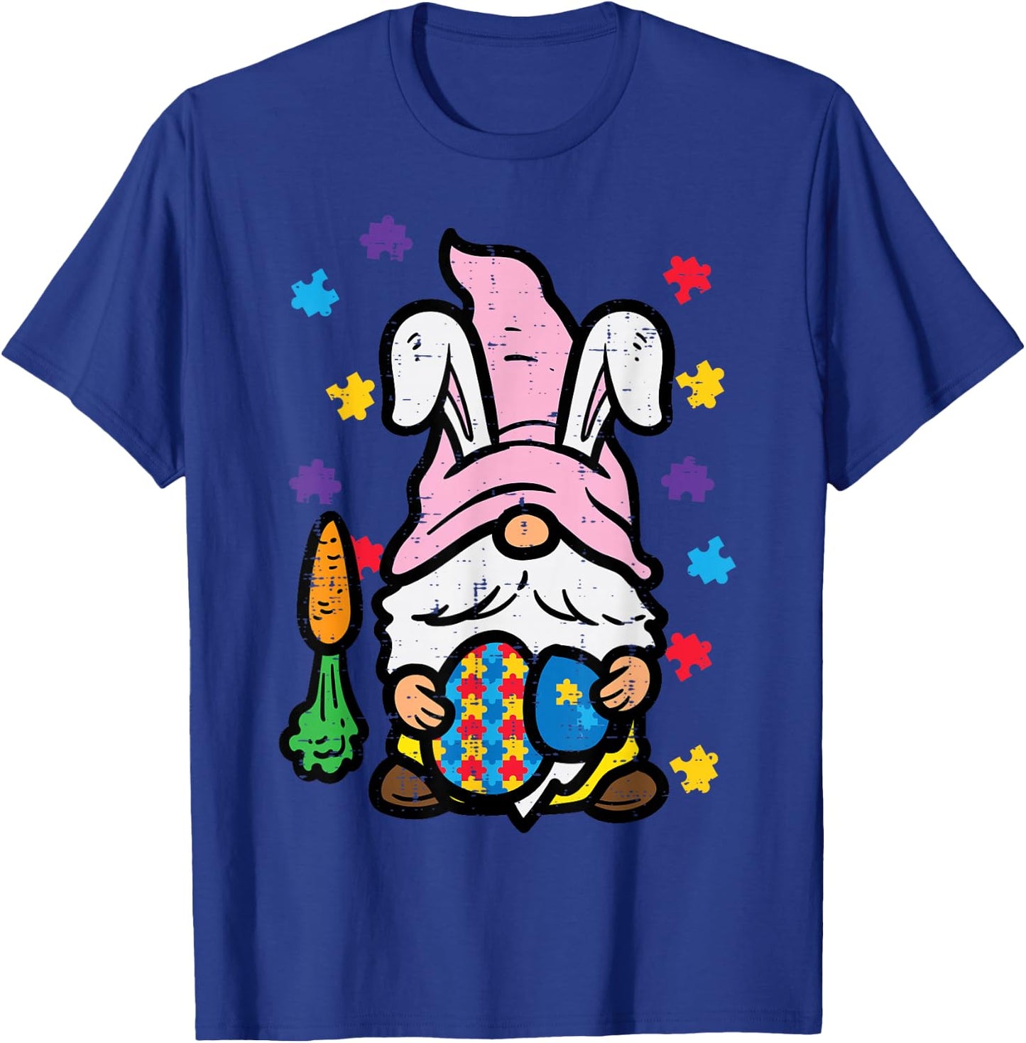 Easter Gnome Bunny Autism Awareness Spring Men Women Kids T-Shirt - T-Shirt | Royal
