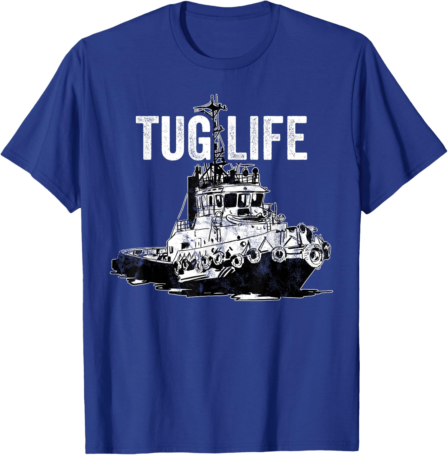 Retro Tugboat Captain Tug Boat T-Shirt - T-Shirt | Royal
