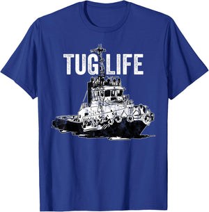 Retro Tugboat Captain Tug Boat T-Shirt - T-Shirt | Royal