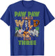 3rd Birthday Zoo Safari Jungle Paw Paw Of The Wild and Three T-Shirt - T-Shirt | Royal