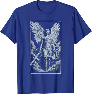 Archangel Catholic Religion Christianity Guardian Angel T-Shirt - T-Shirt | Royal