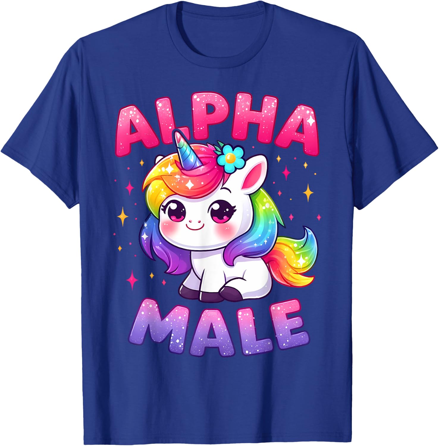 Funny Ironic Alpha Unicorn Sarcastic Girly Sparkle Rainbow T-Shirt - T-Shirt | Royal