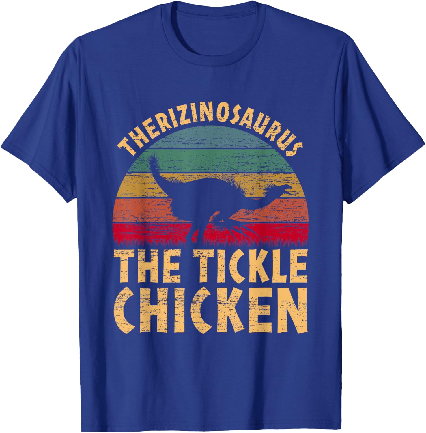Therizinosaurus The Tickle Chicken - Funny Dinosaur Vintage T-Shirt - T-Shirt | Royal