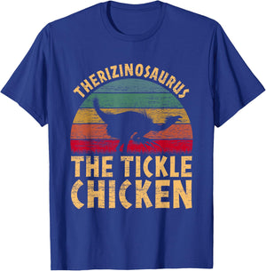 Therizinosaurus The Tickle Chicken - Funny Dinosaur Vintage T-Shirt - T-Shirt | Royal