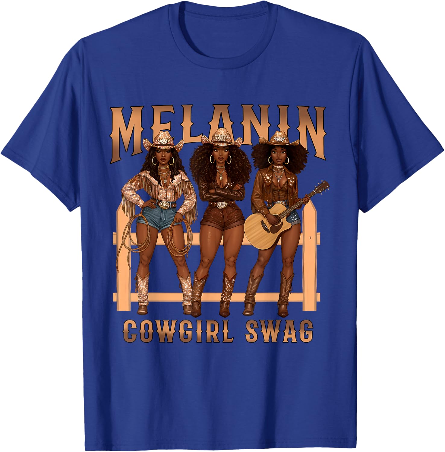Melanin Cowgirl Swag Black History Month African Girls Women T-Shirt - T-Shirt | Royal