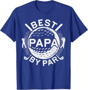 Best Papa By Par Shirt Men Golf Lover Fathers Day T-Shirt - T-Shirt | Royal