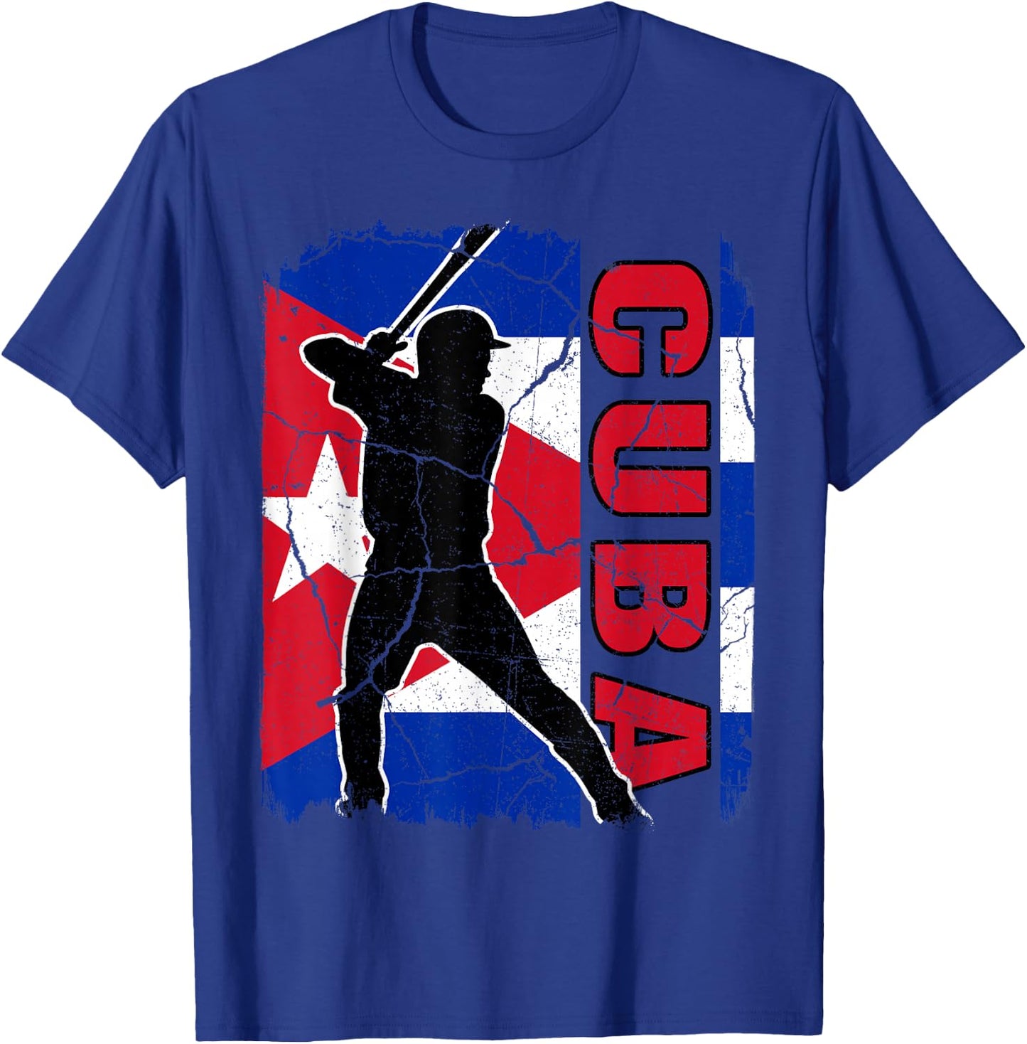 Cuban Baseball Player Cuba Flag Baseball Fans T-Shirt - T-Shirt | Royal