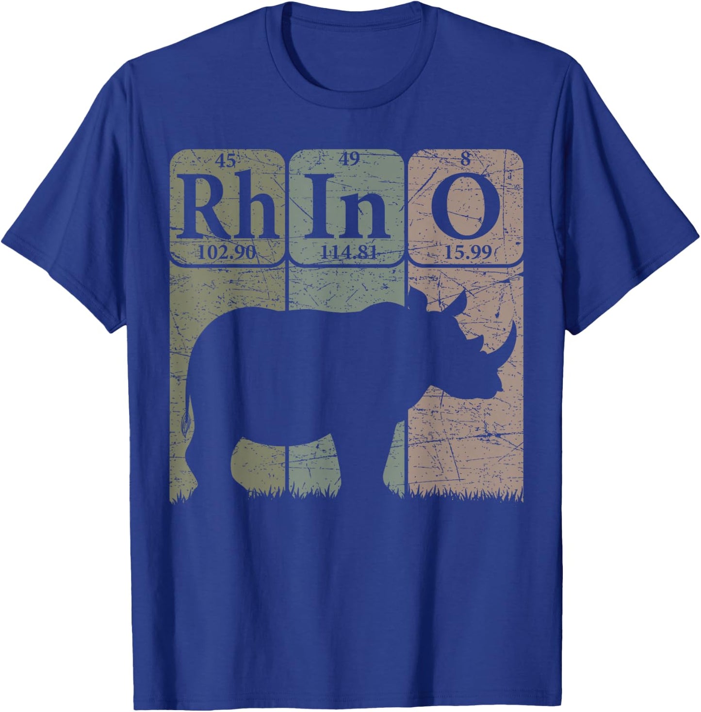 Rhino Periodic Table Elements Rhino Lover Rhinoceros Retro T-Shirt - T-Shirt | Royal
