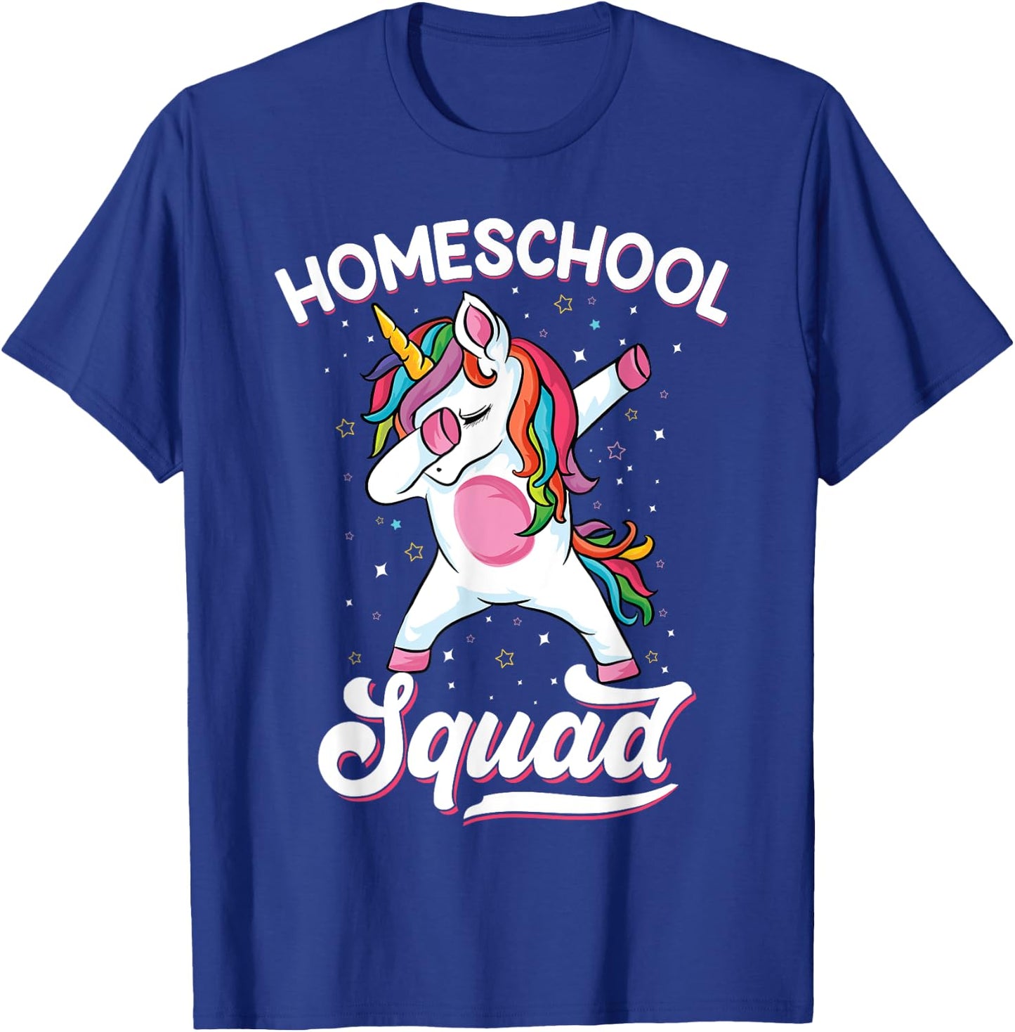 Magical cute Dabbing unicorn First Day Of School Homeschool T-Shirt - T-Shirt | Royal
